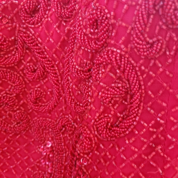 Scala beaded and sequined red evening gown - Picture 8 of 8